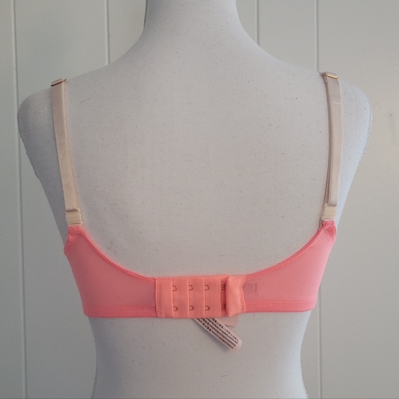 NEW Victorias Secret Dream Angels Unlined Push Up Bra Coral Pink Lace Dainty 36D - Picture 2 of 13